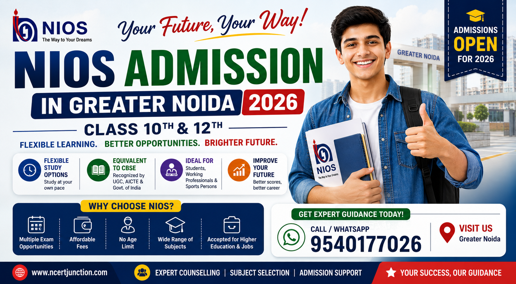 NIOS Admission in Greater Noida, Noida, Ghaziabad, Dadri, Kasna